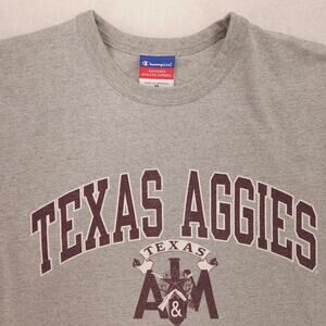 Champion Texas A&M University College Crew Neck T Shirt Mens Size M Gray